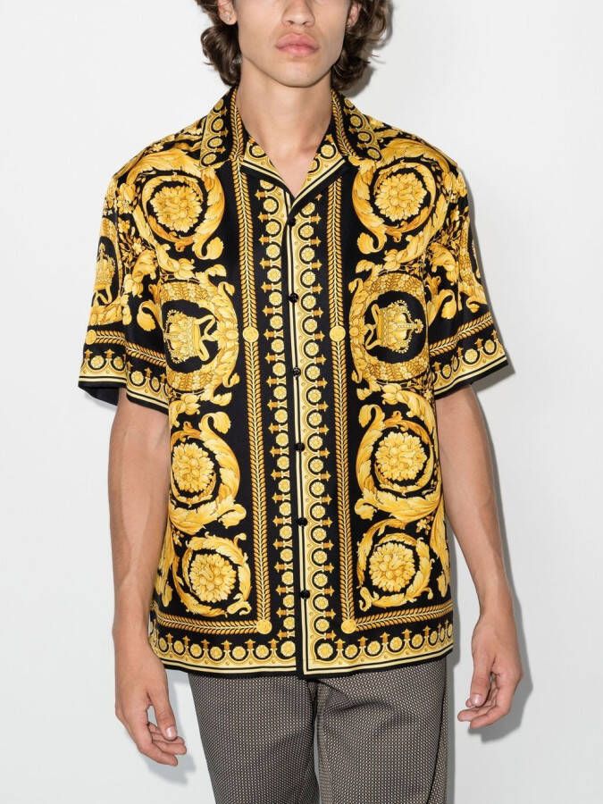 Versace Overhemd met Barocco print Geel
