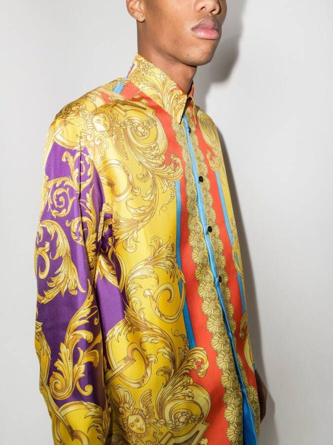 Versace Overhemd met barokprint Geel