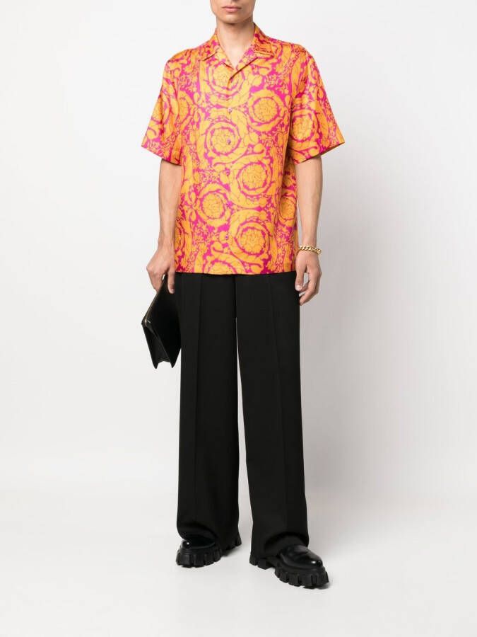 Versace Overhemd met barokprint Oranje