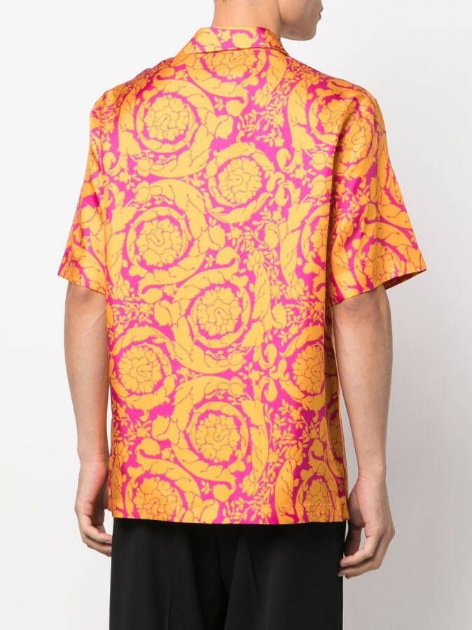 Versace Overhemd met barokprint Oranje