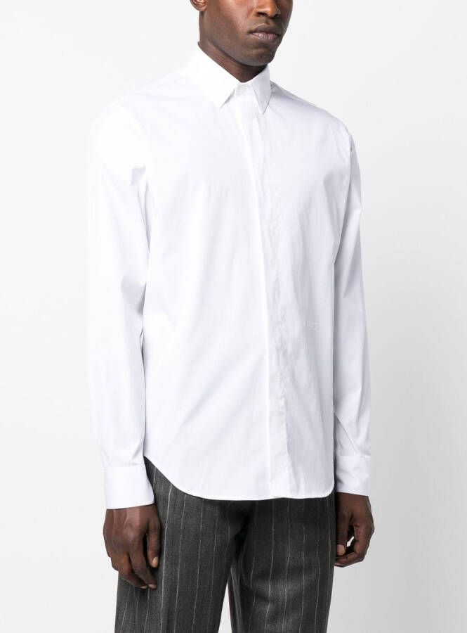 Versace Overhemd met geborduurd logo Wit
