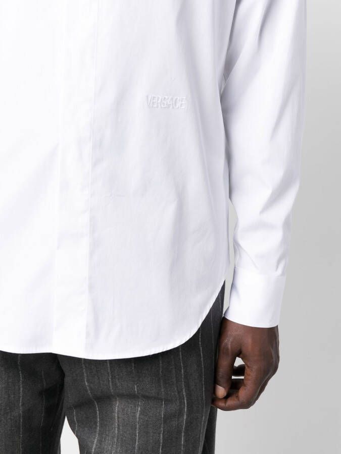 Versace Overhemd met geborduurd logo Wit