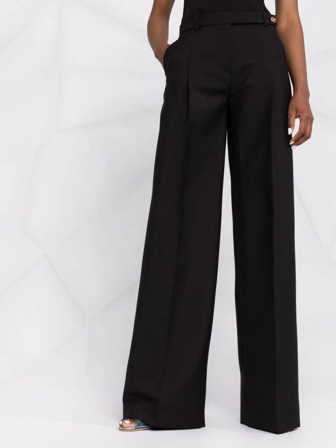 Versace Pantalon met wijde pijpen Zwart