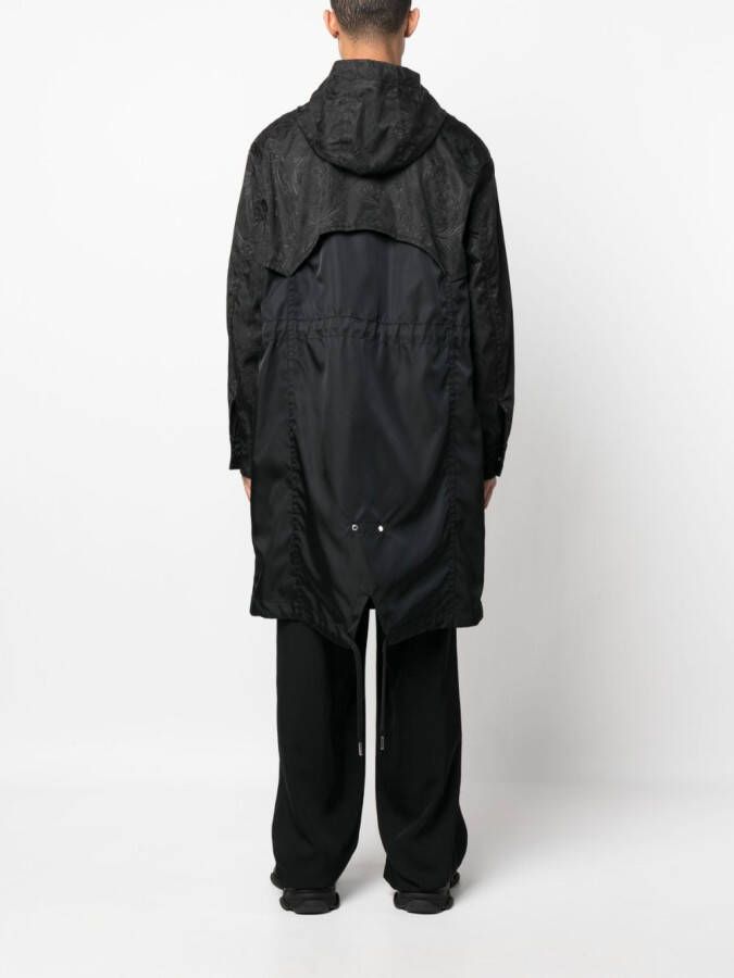 Versace Barocco Silhouette jacquard parka Zwart
