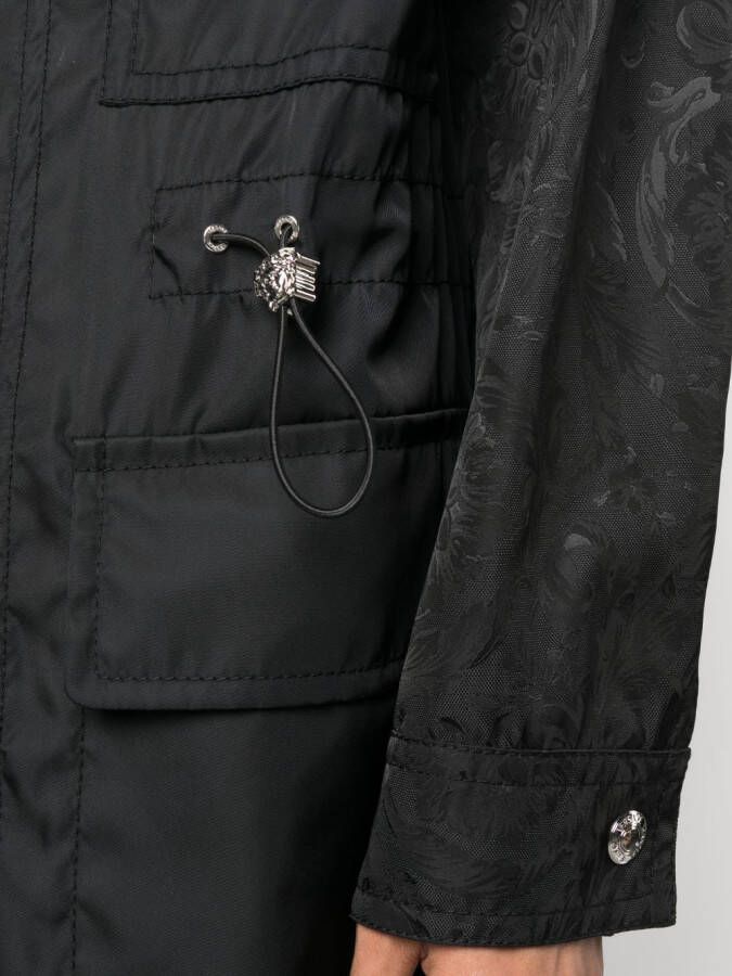 Versace Barocco Silhouette jacquard parka Zwart