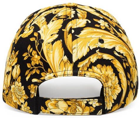 Versace Honkbalpet met barok borduurwerk Zwart
