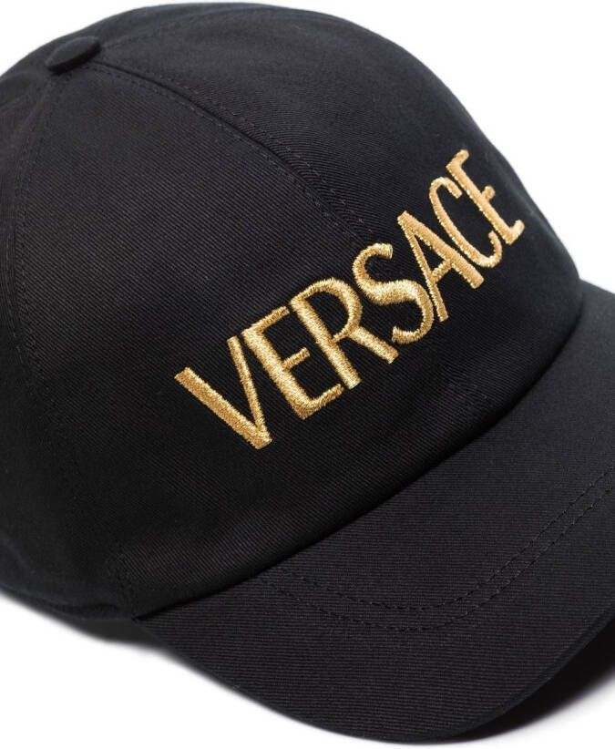 Versace Pet met geborduurd logo Zwart