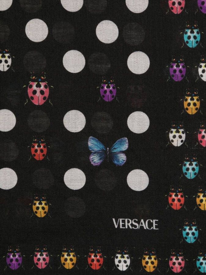Versace Sjaal met stippen Zwart