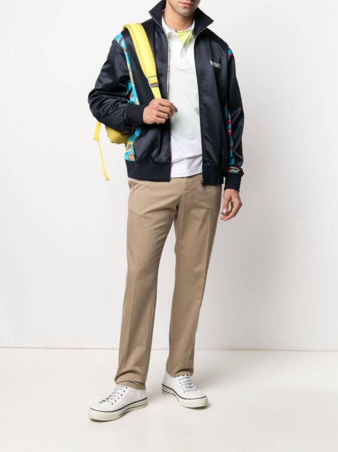 Versace Poloshirt met borduurde Medusa Wit