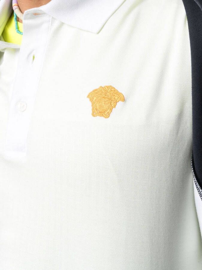 Versace Poloshirt met borduurde Medusa Wit