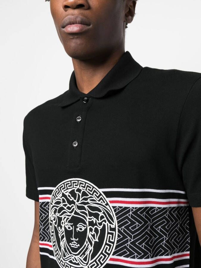 Versace Poloshirt met Medusa-print Zwart