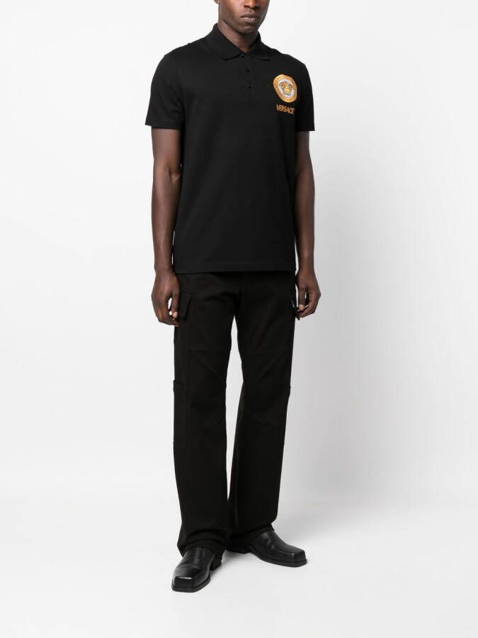 Versace Poloshirt met Medusaprint Zwart