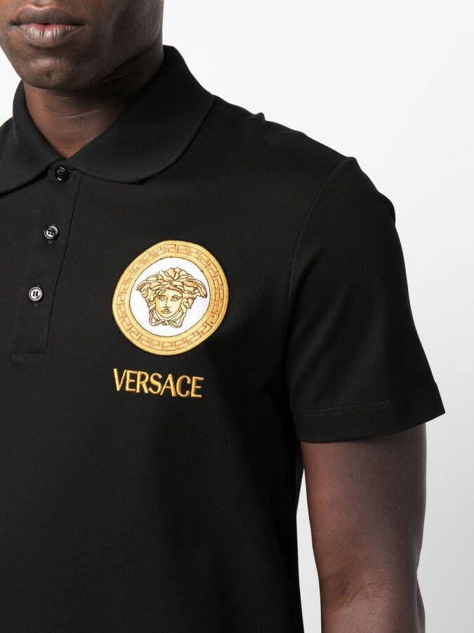 Versace Poloshirt met Medusaprint Zwart