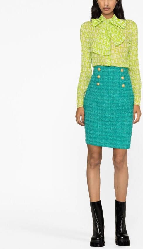 Versace Blouse met strik Groen