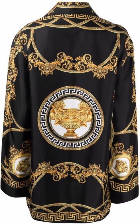 Versace Pyjamatop met barokprint Zwart