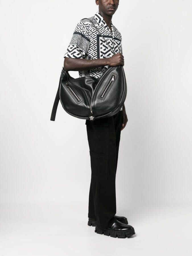 Versace Repeat grote schoudertas Zwart