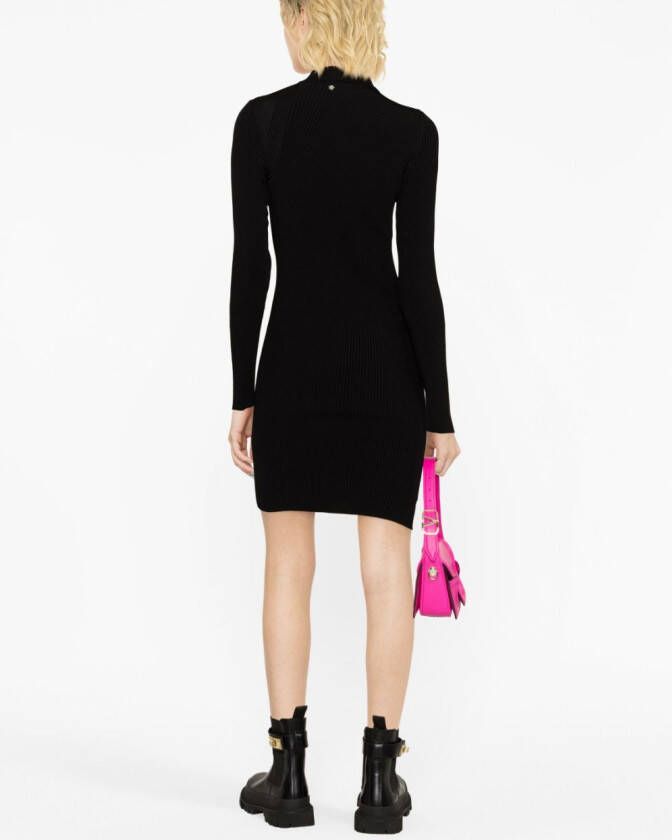 Versace Ribgebreide mini-jurk Zwart