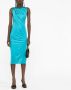 Versace Midi-jurk met ruches Blauw - Thumbnail 2