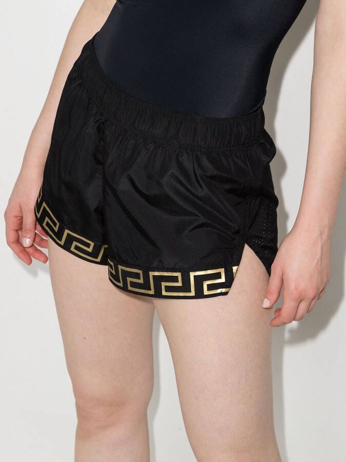 Versace Running shorts met elastische taille Zwart