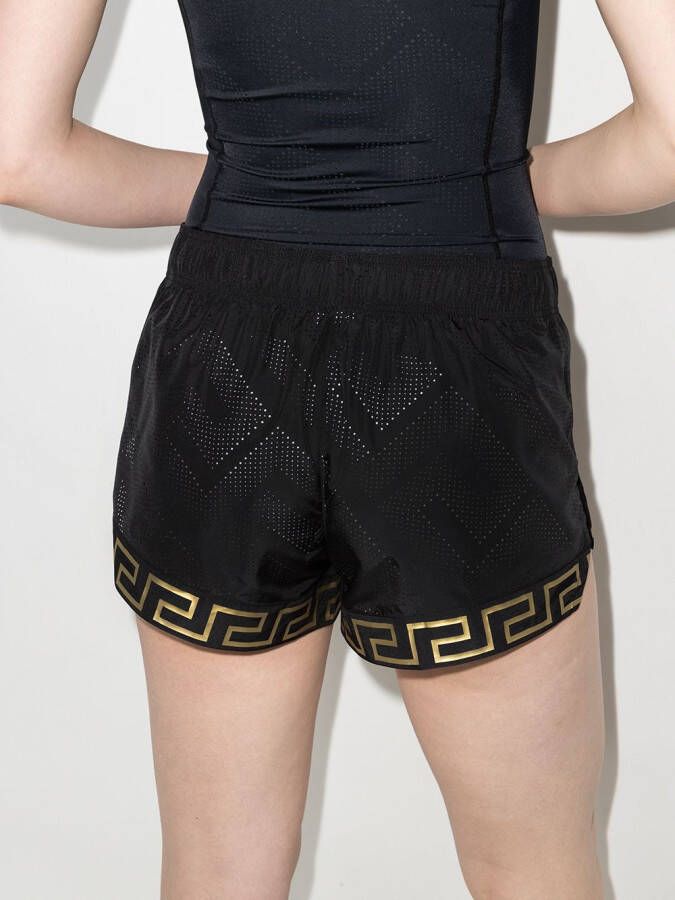 Versace Running shorts met elastische taille Zwart