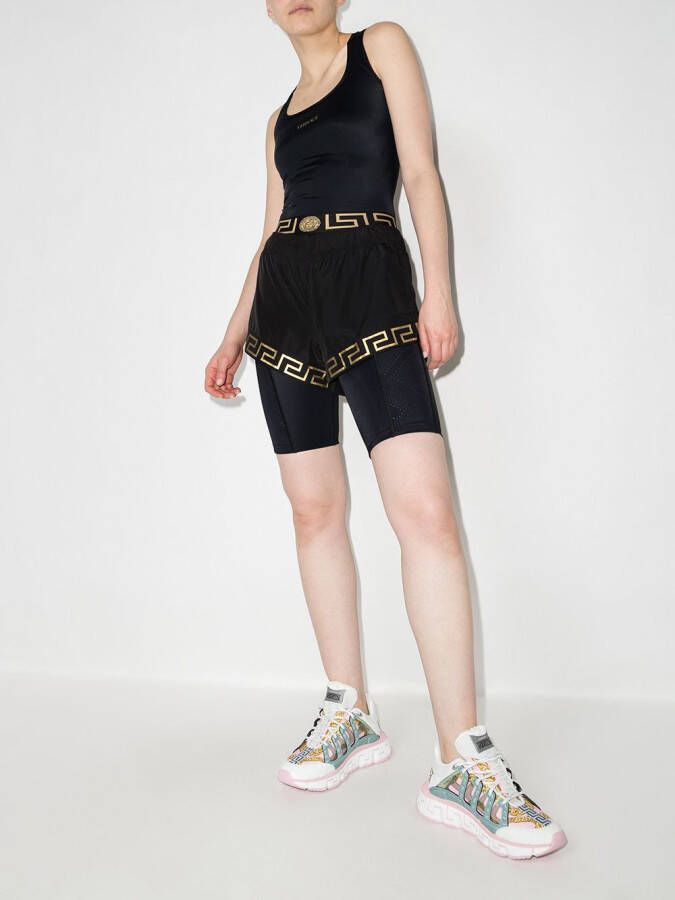 Versace Running shorts met elastische taille Zwart