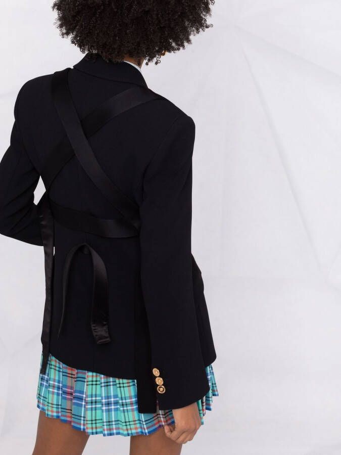 Versace Satijnen blazer Zwart