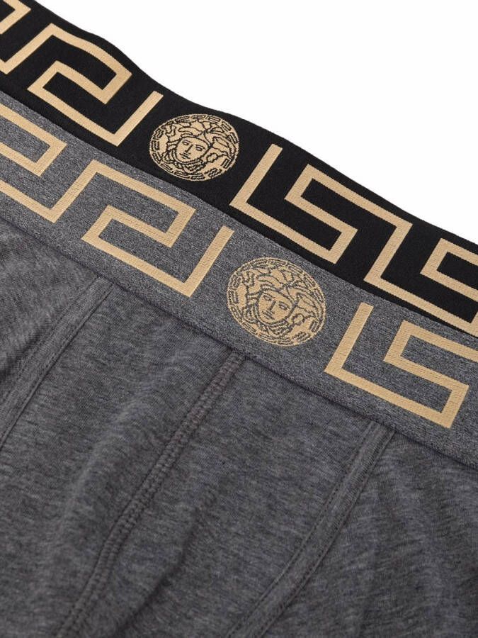 Versace Set van twee paar boxershorts met logo Zwart