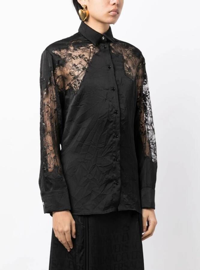 Versace Satijnen blouse Zwart