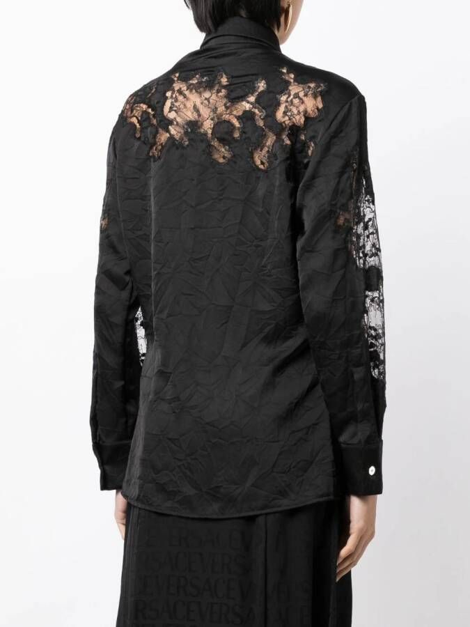 Versace Satijnen blouse Zwart