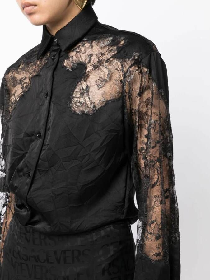Versace Satijnen blouse Zwart