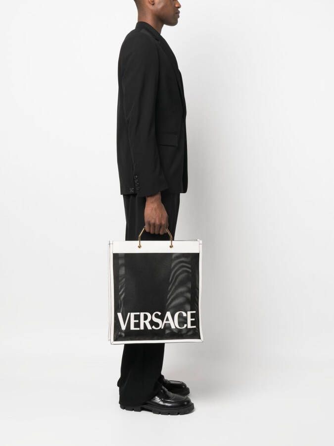 Versace Shopper met logopatch Wit