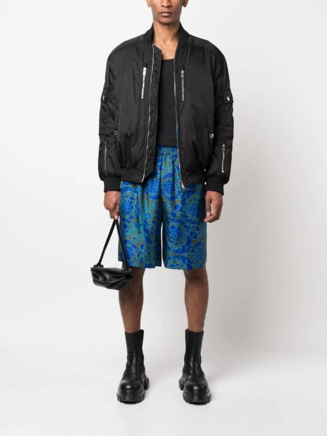 Versace Shorts met abstracte print Blauw