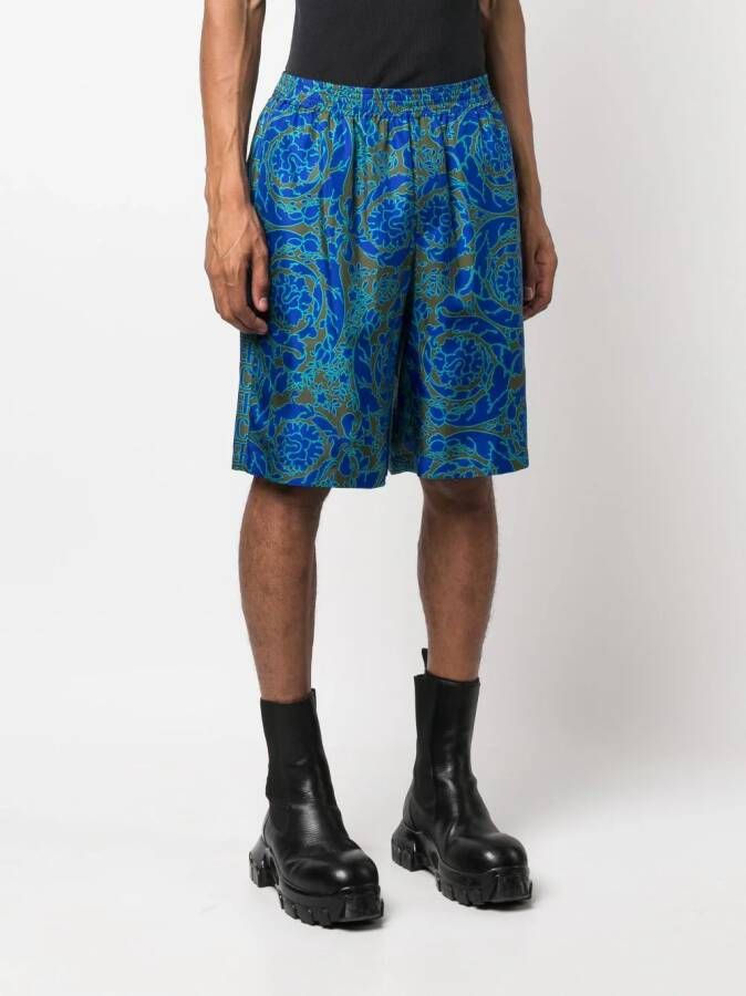Versace Shorts met abstracte print Blauw