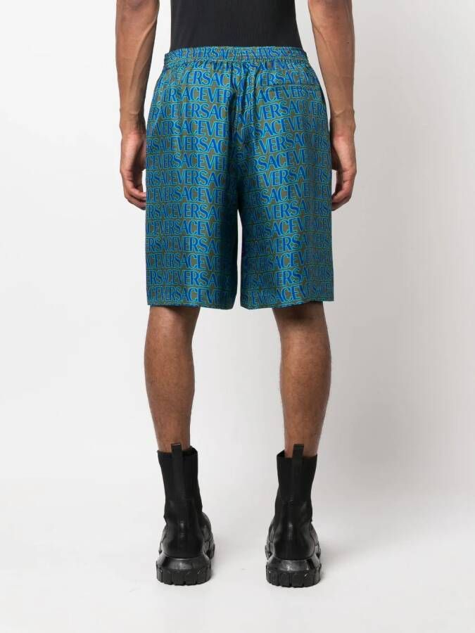 Versace Shorts met abstracte print Blauw