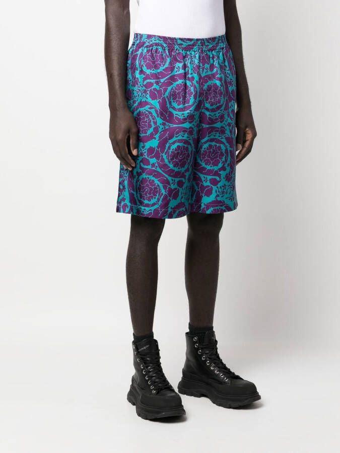 Versace Shorts met borduurwerk Blauw