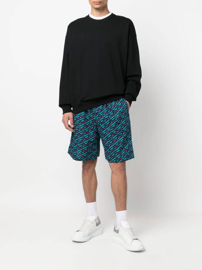 Versace Shorts met elastische taille Blauw