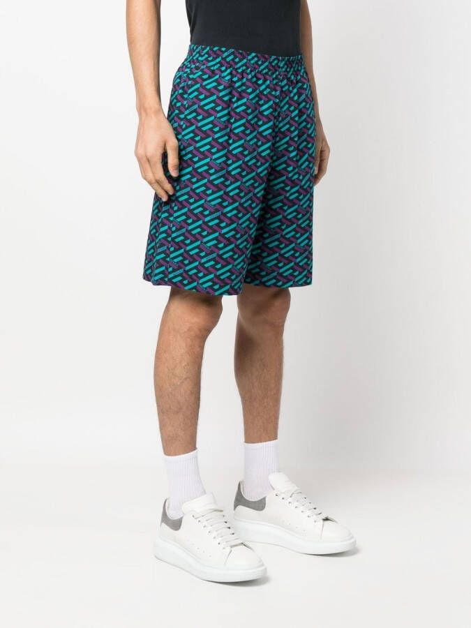 Versace Shorts met elastische taille Blauw
