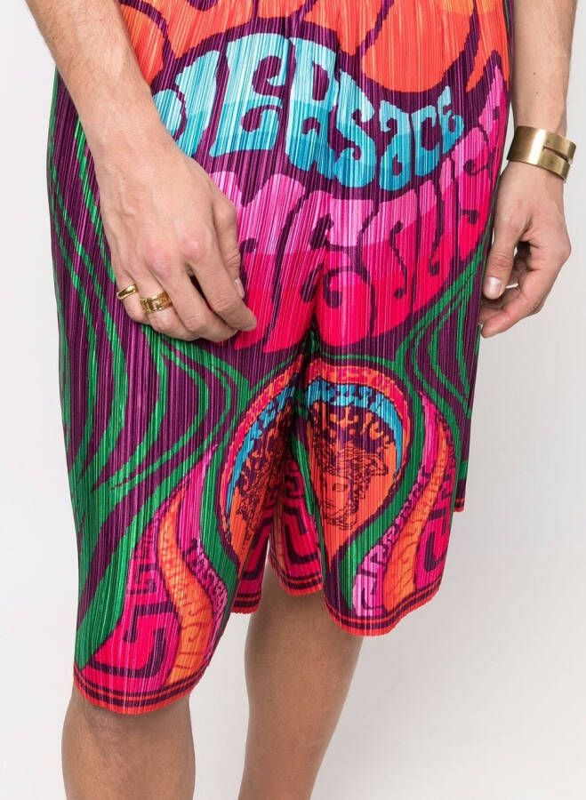 Versace Shorts met logoprint Oranje
