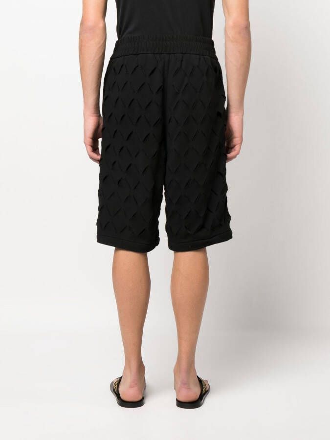 Versace Shorts met logoprint Zwart