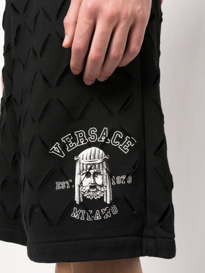 Versace Shorts met logoprint Zwart