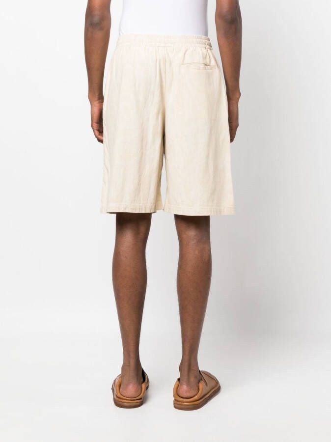 Versace Barocco Silhouette chambray shorts Beige