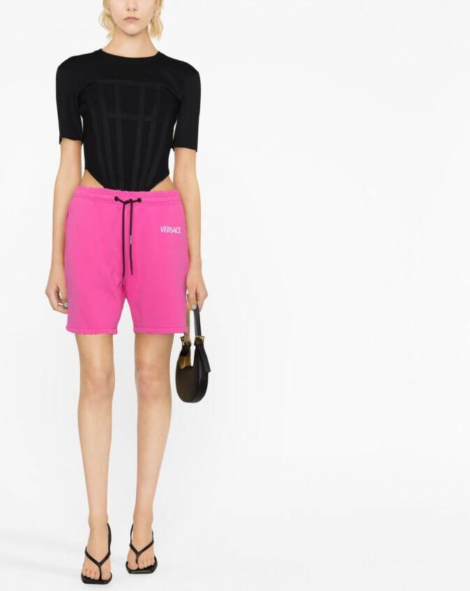 Versace Shorts met trekkoord Roze