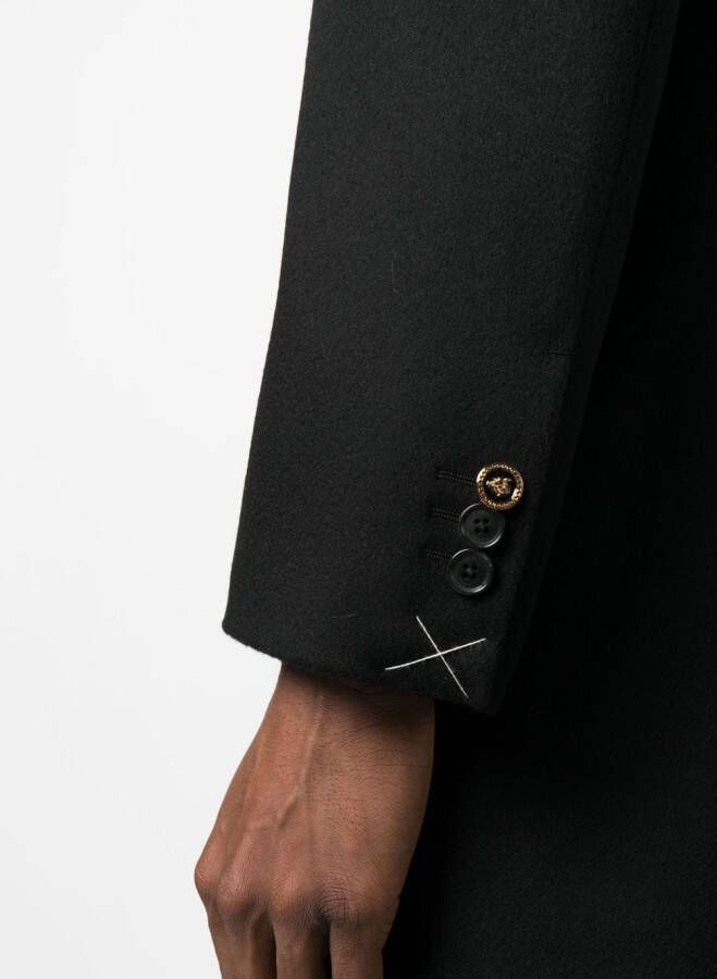 Versace Mantel met enkele rij knopen Zwart