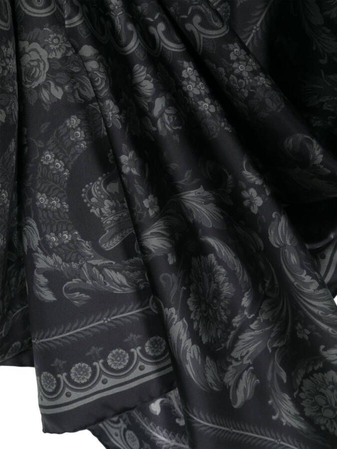 Versace Sjaal met barok-print Zwart