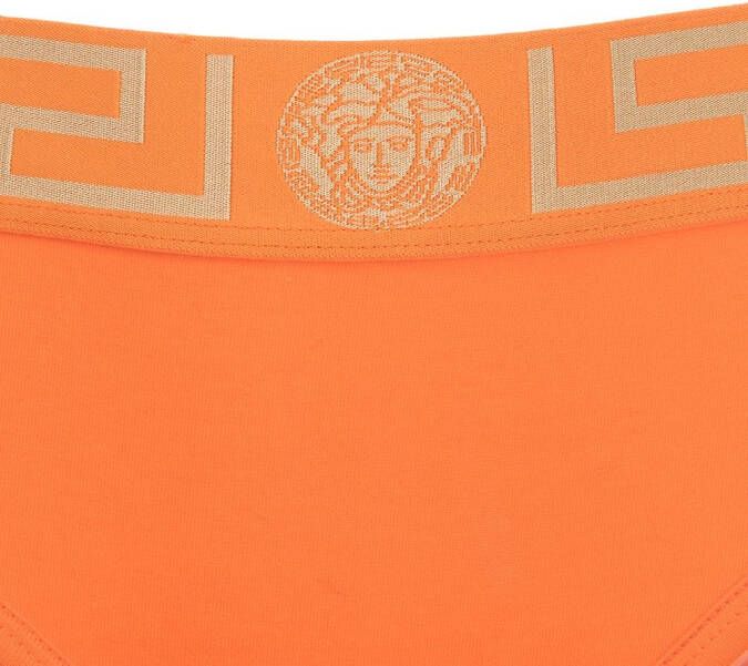 Versace Slip met Greca patroon Oranje