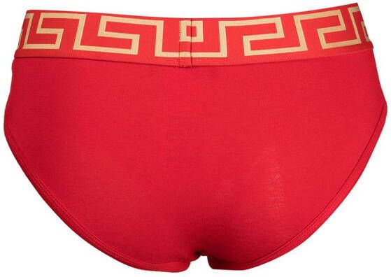 Versace Slip met Greca print Rood