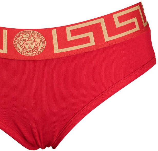 Versace Slip met Greca print Rood