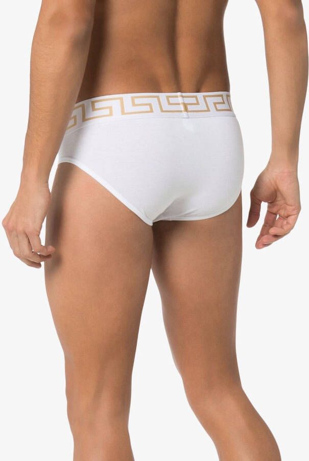 Versace Slip met Greca-afwerking Wit