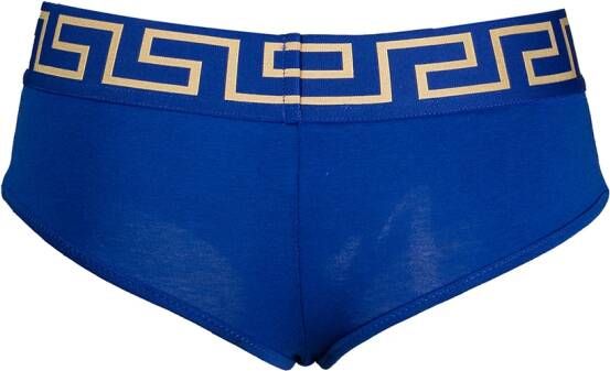 Versace Slip met Griekse print Blauw