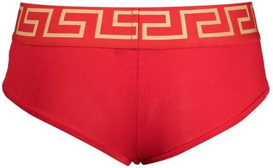 Versace Slip met Griekse print Rood